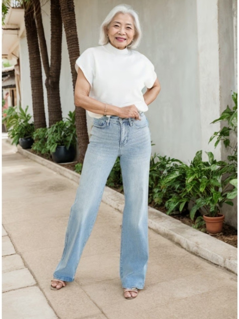 BBL Vintage Wash Jeans -Stretchy, Straight Leg & Butt-Lifting Fit - Picture 3 of 3